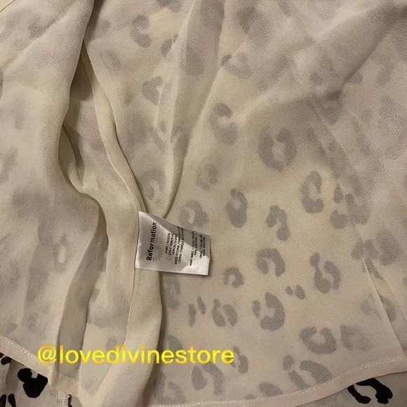 Reformation Juliette Dress Snow Leopard
